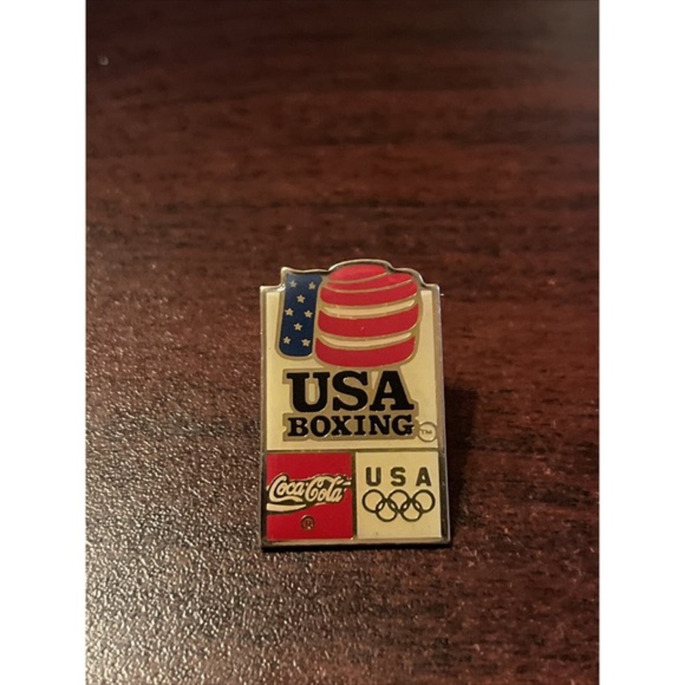 Vintage Coca-Cola Coke Olympics Team USA Boxing Event Lapel Hat Pin